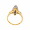 Bague 53 Bague marquise pavée de diamants en or jaune et blanc 18 carats 58 Facettes 4951648CN