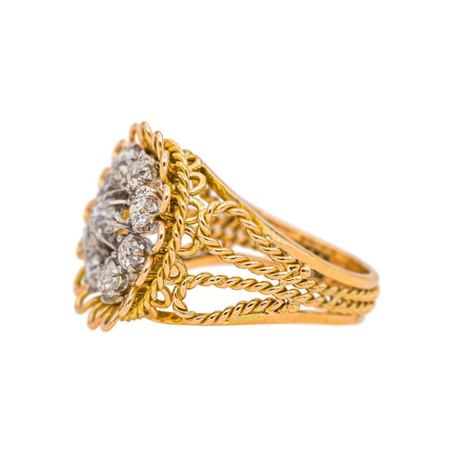Bague 58 Bague en or jaune et platine sertie de diamants taille ancienne 58 Facettes 4951651CN