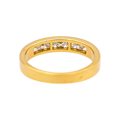 Bague 53 Bague demi-alliance sertie de diamants en or jaune 18 carats 58 Facettes 4960099CN