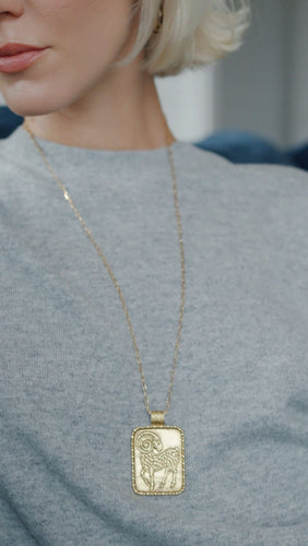 Pendant Fred - Aries zodiac pendant in 18 kt yellow gold 58 Facettes