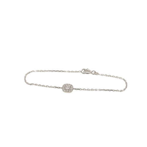 Bracelet Bracelet or blanc serti de diamants naturels 58 Facettes