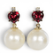 Boucles d'oreilles Boucles d'oreilles - Perles des mers du Sud, grenats et diamants en or jaune 58 Facettes E007
