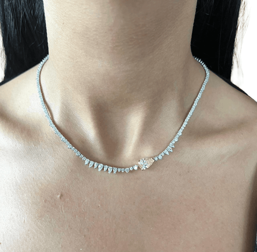 Collier Collier tennis diamant jaune 58 Facettes 385