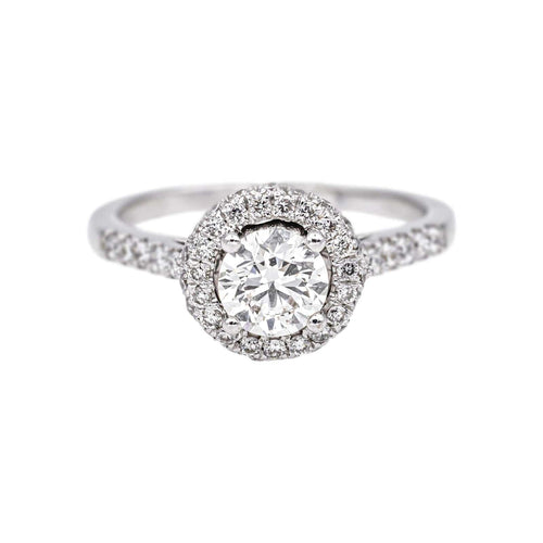 Bague 53 Bague solitaire en or blanc 18 carats et diamants 58 Facettes 5088247RV