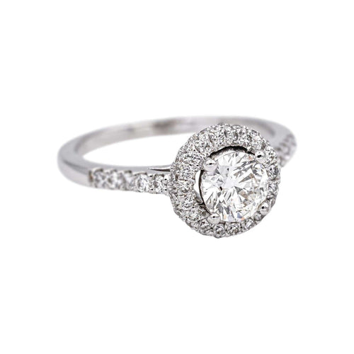 Bague 53 Bague solitaire en or blanc 18 carats et diamants 58 Facettes 5088247RV