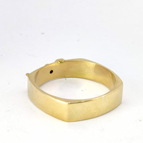 Bague 54 Bague en or jaune 18 carats avec diamant 58 Facettes 5623