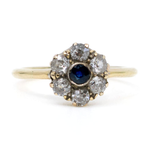 Bague 54 Bague marguerite en or 18 ct avec saphir et diamants 58 Facettes F08ACFC2E67A42D297C9E07EEDF941FB