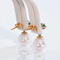 Boucles d'oreilles Boucles d'oreilles - Émeraudes et perles Akoya en or jaune 14 kt 58 Facettes E008
