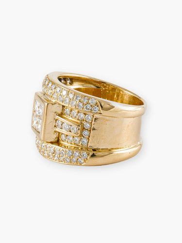 Bague 57 Bague moderne sertie de diamants en or jaune 18k 58 Facettes 210033