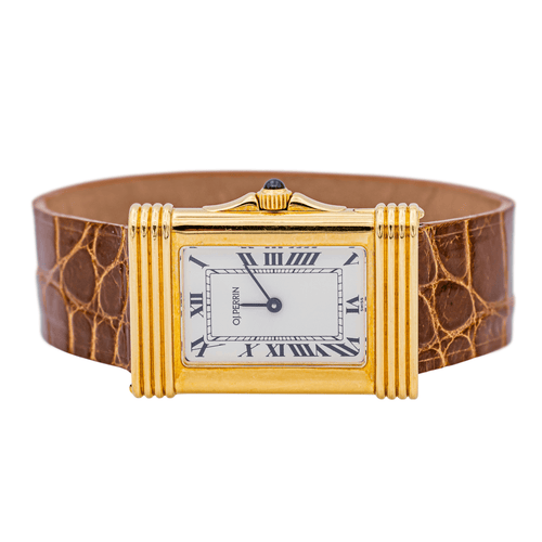 Montre O.J. Perrin - Montre en or jaune 18 carats et saphir 58 Facettes 577678GD