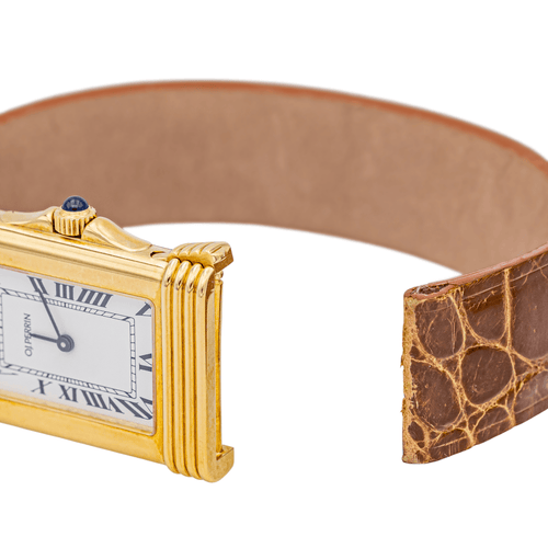 Montre O.J. Perrin - Montre en or jaune 18 carats et saphir 58 Facettes 577678GD