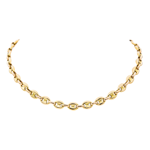 Collier Collier maille grain de café en or jaune et or rose 18 carats 58 Facettes 578109CD