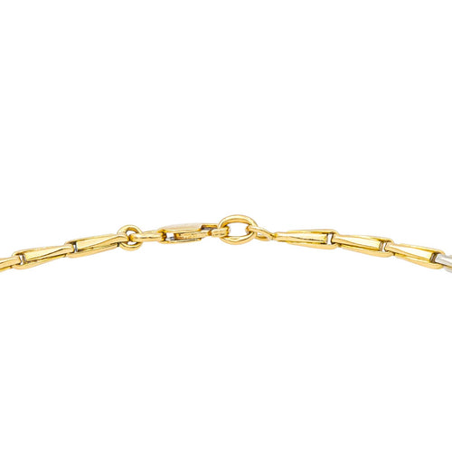 Collier Collier maille épi ras du cou en or jaune et blanc 18 carats 58 Facettes 578112CD