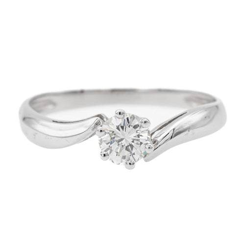 Bague 56 Bague solitaire en or blanc 18 carats avec diamant 58 Facettes 578416CD