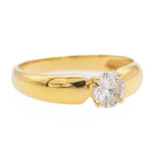 Bague 55 Bague solitaire en or jaune 18 carats avec diamant taille brillant 58 Facettes 578417CD
