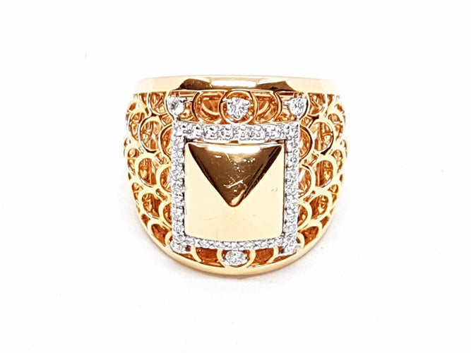 Bague 54 Bague en or rose 18 carats pavée de diamants 0,51 ct 58 Facettes 578648RV