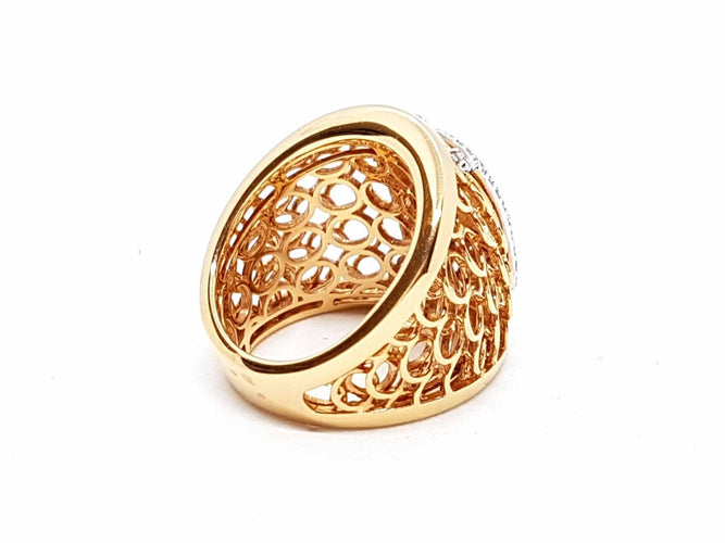 Bague 54 Bague en or rose 18 carats pavée de diamants 0,51 ct 58 Facettes 578648RV