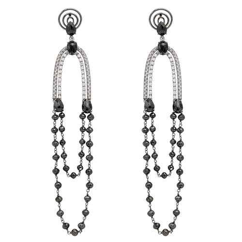 Boucles d'oreilles Boucles d’oreilles pendantes en or blanc 18 carats et diamants 58 Facettes 578657RV