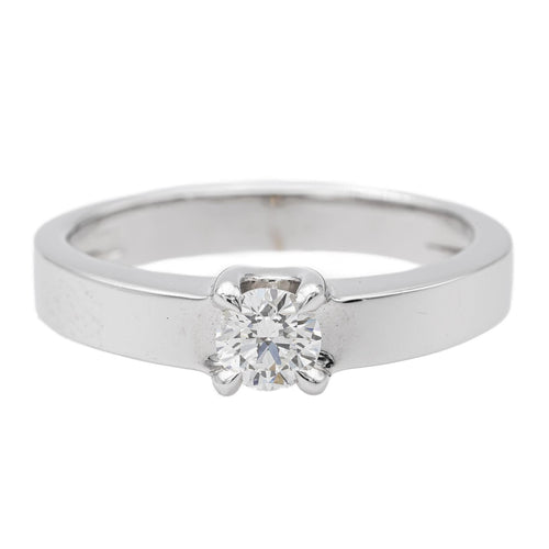 Bague 53 Bague solitaire en or blanc 18 carats avec diamant brillant 58 Facettes 578708RV