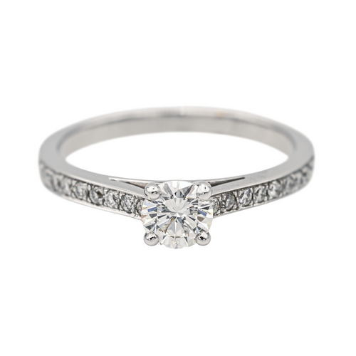 Bague 53 Bague solitaire en or blanc 18 carats et diamants 58 Facettes 578713RV