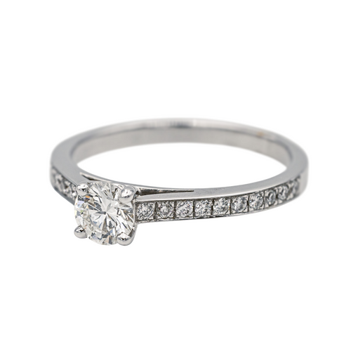 Bague 53 Bague solitaire en or blanc 18 carats et diamants 58 Facettes 578713RV