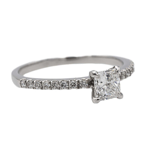 Bague 53 Bague solitaire en or blanc 18 carats avec diamants 58 Facettes 578719RV