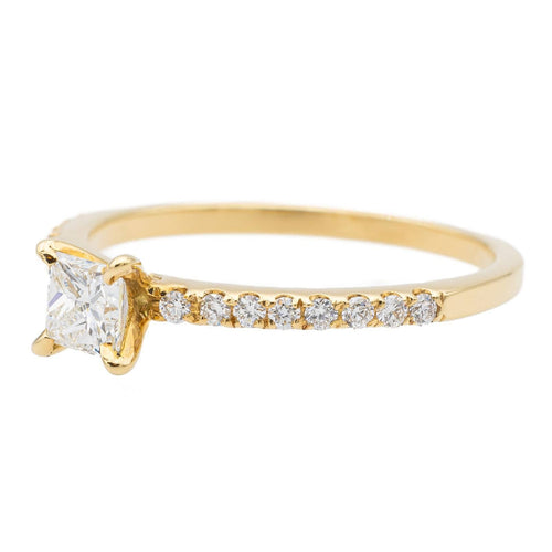 Bague 53 Bague solitaire en or jaune 18 carats avec diamants 58 Facettes 578721RV