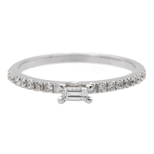 Bague 53 Bague solitaire en or blanc 18 carats et diamants 58 Facettes 578731RV