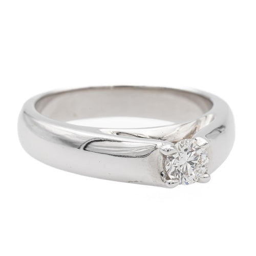 Bague 54 Bague solitaire en or blanc 18 carats avec diamant 0,30 ct 58 Facettes 578737RV