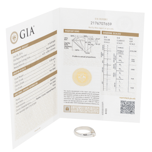 Bague 54 Bague solitaire en or blanc 18 carats avec diamant 0,30 ct 58 Facettes 578737RV