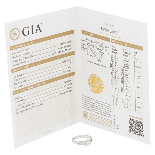 Bague 54 Bague solitaire en or blanc 18 carats avec diamants 0,68 ct 58 Facettes 578756RV