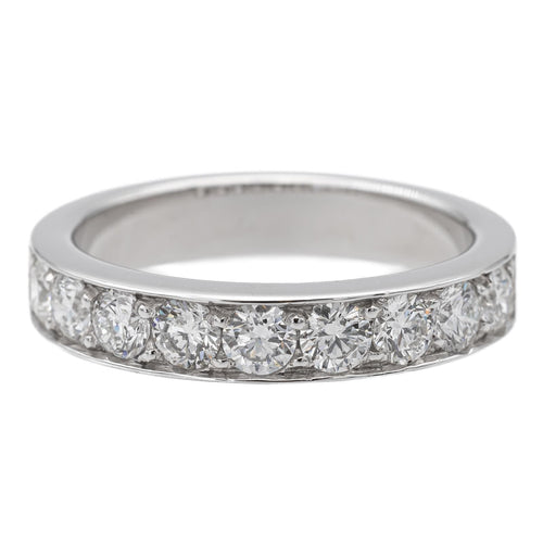 Bague 53 Bague demi-alliance en or blanc sertie de diamants 58 Facettes 578772RV