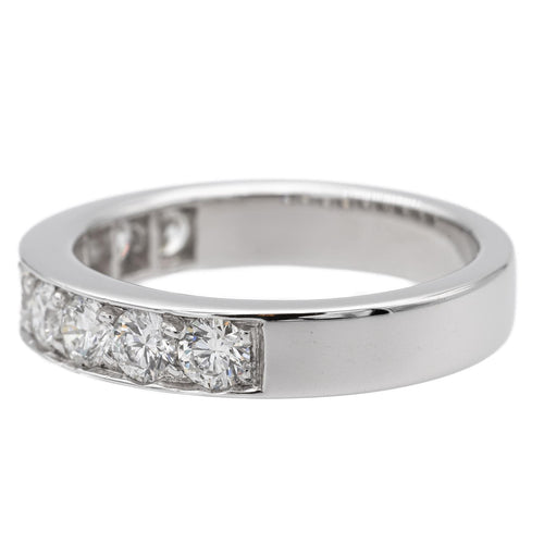 Bague 53 Bague demi-alliance en or blanc sertie de diamants 58 Facettes 578772RV