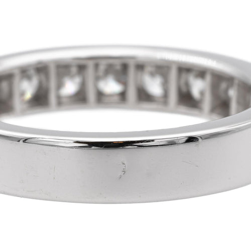 Bague 53 Bague demi-alliance en or blanc sertie de diamants 58 Facettes 578772RV