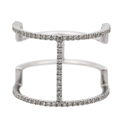 Bague 53 Bague graphique en or blanc 18 carats et diamants 58 Facettes 578790RV