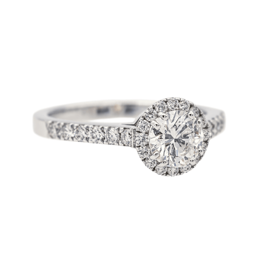 Bague 54 Bague solitaire en or blanc avec diamants 1,11 ct 58 Facettes 578821RV
