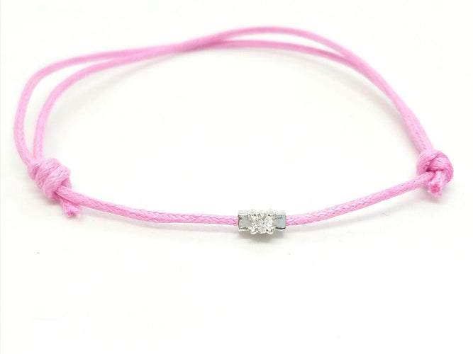 Bracelet Bracelet cordon en or blanc 18 carats et diamant 58 Facettes 578839RV