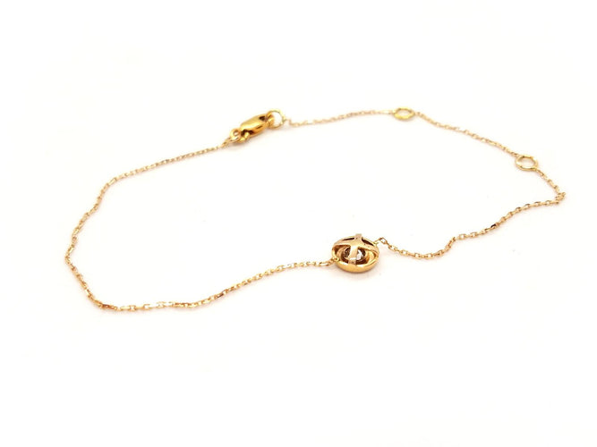 Bracelet Bracelet en or rose 18 carats avec diamant taille brillant 0,08 ct 58 Facettes 579014RV