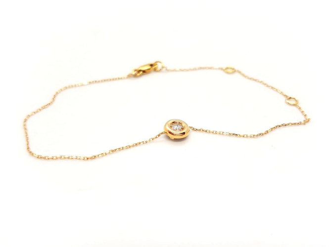 Bracelet Bracelet en or rose 18 carats avec diamant taille brillant 0,08 ct 58 Facettes 579014RV