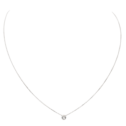 Collier Collier en or blanc 18 carats avec diamant taille brillant 0,012 ct 58 Facettes 579081RV