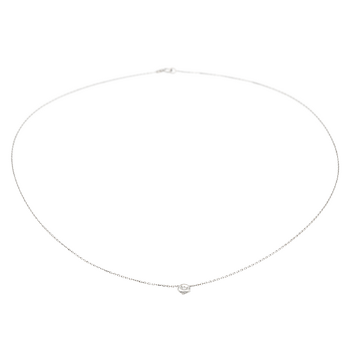 Collier Collier en or blanc 18 carats avec diamant taille brillant 0,012 ct 58 Facettes 579081RV