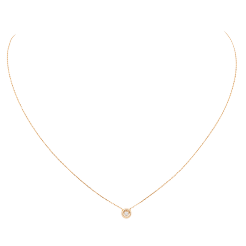 Collier Collier en or rose 18 carats avec diamant taille brillant 0,05 ct 58 Facettes 579147RV