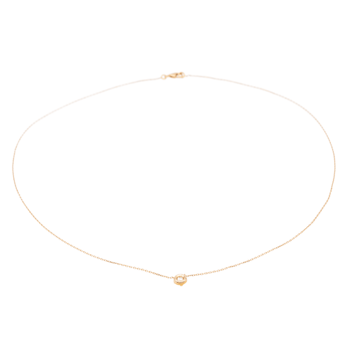 Collier Collier en or rose 18 carats avec diamant taille brillant 0,05 ct 58 Facettes 579147RV