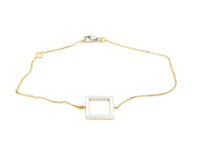 Bracelet Bracelet graphique en or blanc et or rose 18 carats serti de diamants 58 Facettes 579170RV