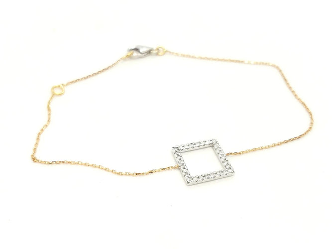 Bracelet Bracelet graphique en or blanc et or rose 18 carats serti de diamants 58 Facettes 579170RV