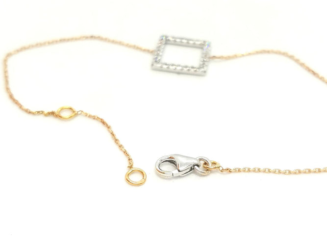 Bracelet Bracelet graphique en or blanc et or rose 18 carats serti de diamants 58 Facettes 579170RV