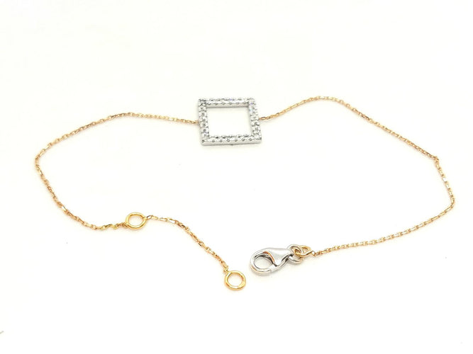 Bracelet Bracelet graphique en or blanc et or rose 18 carats serti de diamants 58 Facettes 579170RV