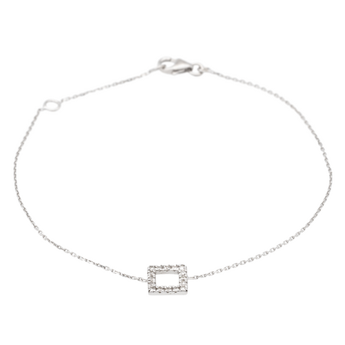 Bracelet Bracelet graphique en or blanc 18 carats et diamants 58 Facettes 579173RV