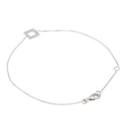 Bracelet Bracelet graphique en or blanc 18 carats et diamants 58 Facettes 579173RV