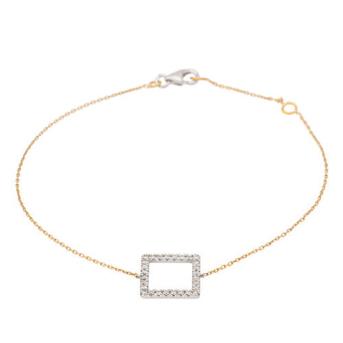 Bracelet Bracelet graphique en or blanc et rose 18 carats avec diamants 58 Facettes 579176RV